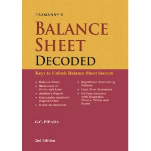 Taxmann's Balance Sheet Decoded [HB] by G. C. Pipara